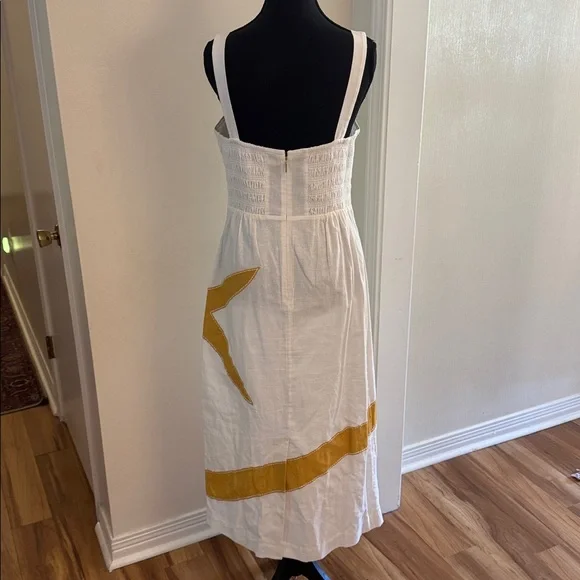 Cleobella White and Mustard Midi Dress - Picture 5 of 11